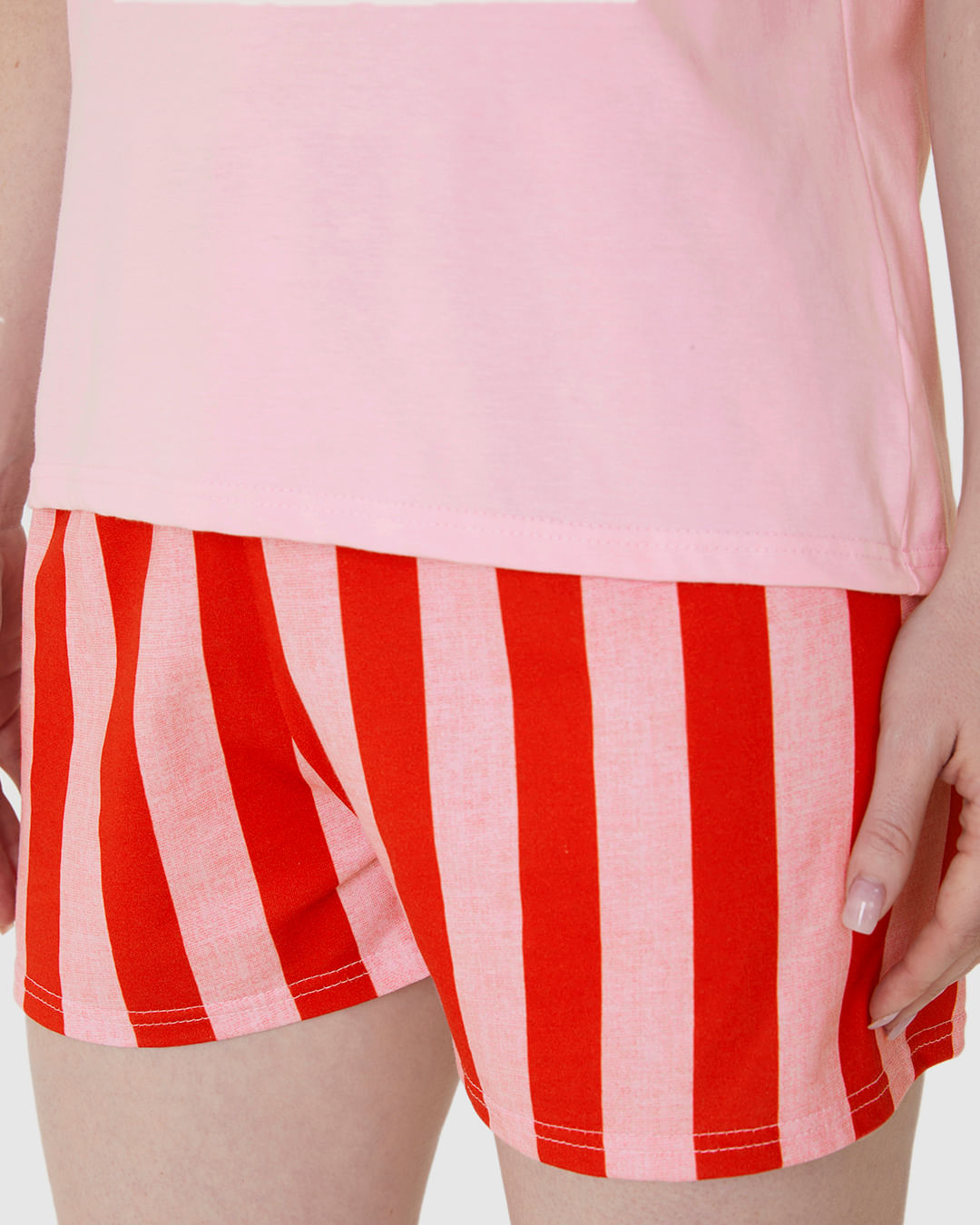 Pijama Curto Feminino Shorts Estampado Em Algodão - Imagem 9