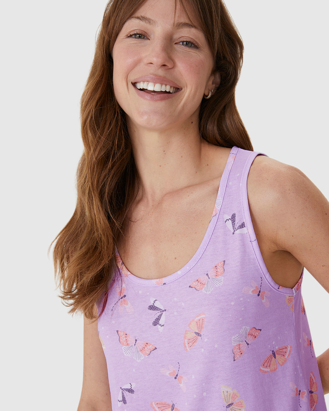 Pijama Curto Feminino Regata Estampa Digital Em Algodão - Imagem 21