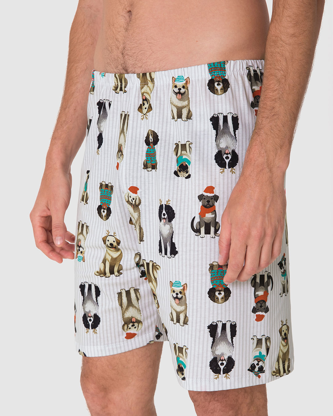 Shorts Masculino De Pijama Estampado Em Algodão - Imagem 13