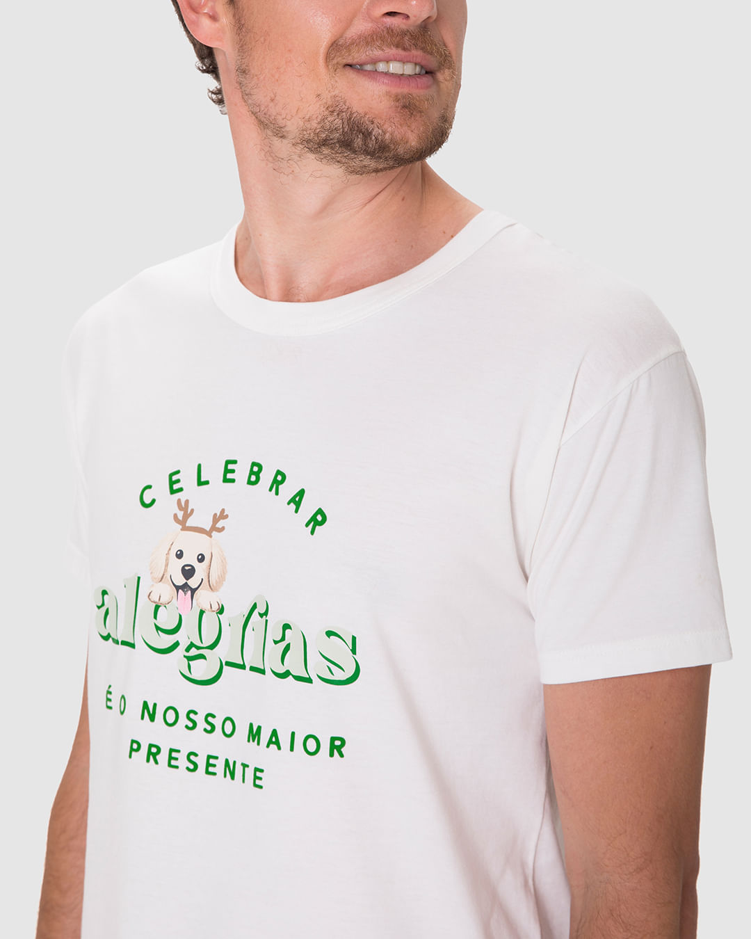 Pijama Curto Masculino Celebrar Alegrias Em Algodão - Imagem 18