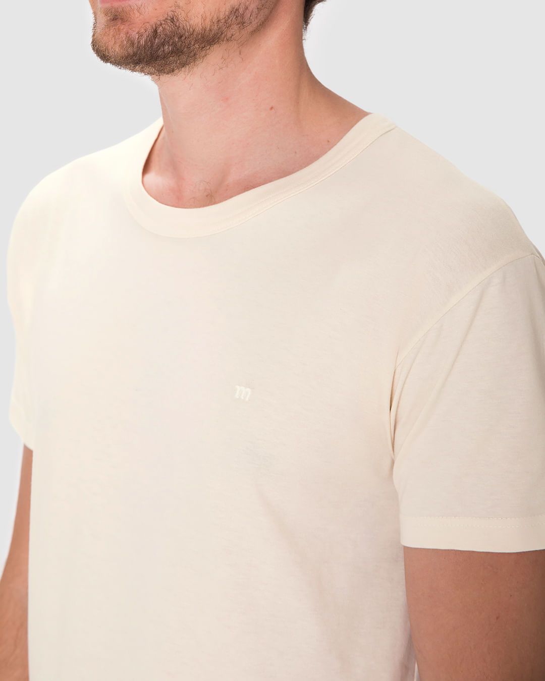 Pijama Curto Masculino Camiseta Bordado Discreto Em Algodão - Imagem 18