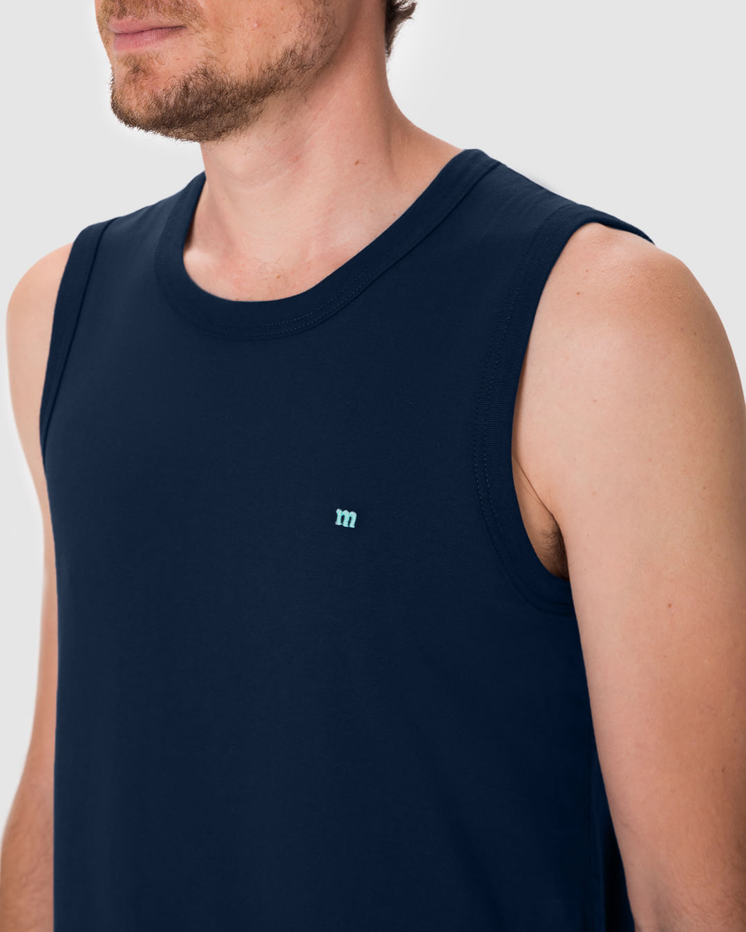 Pijama Curto Masculino Regata Decote Redondo E Shorts Em Malha Fio A Fio - Imagem 13