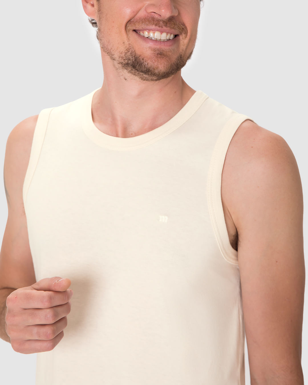 Pijama Curto Masculino Regata Alça Larga Em Malha Algodão - Imagem 13
