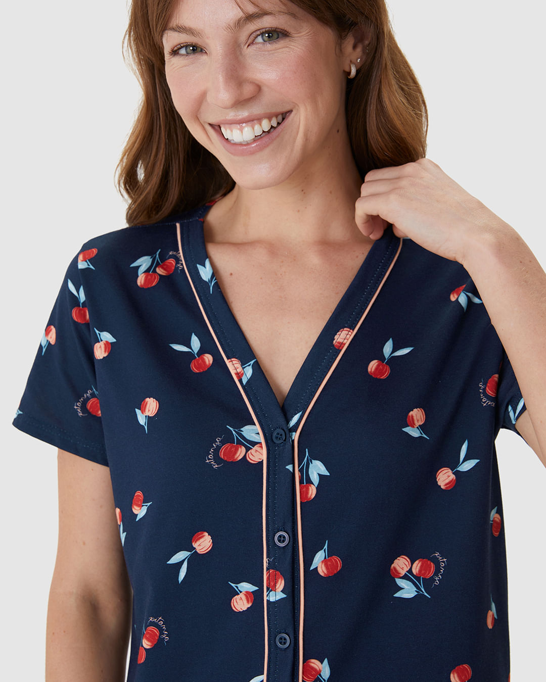 Pijama Curto Feminino Bermuda Ciclista Em Malha Algodão - Imagem 8