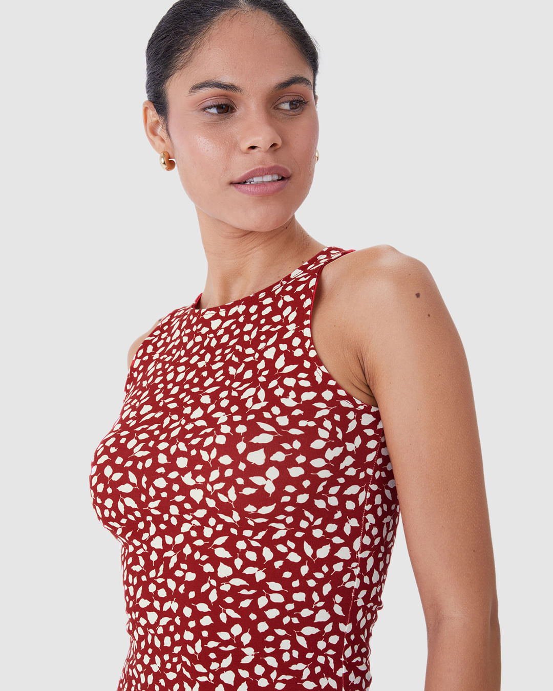 Regata Justa Feminina Estampada Em Algodão - Imagem 13