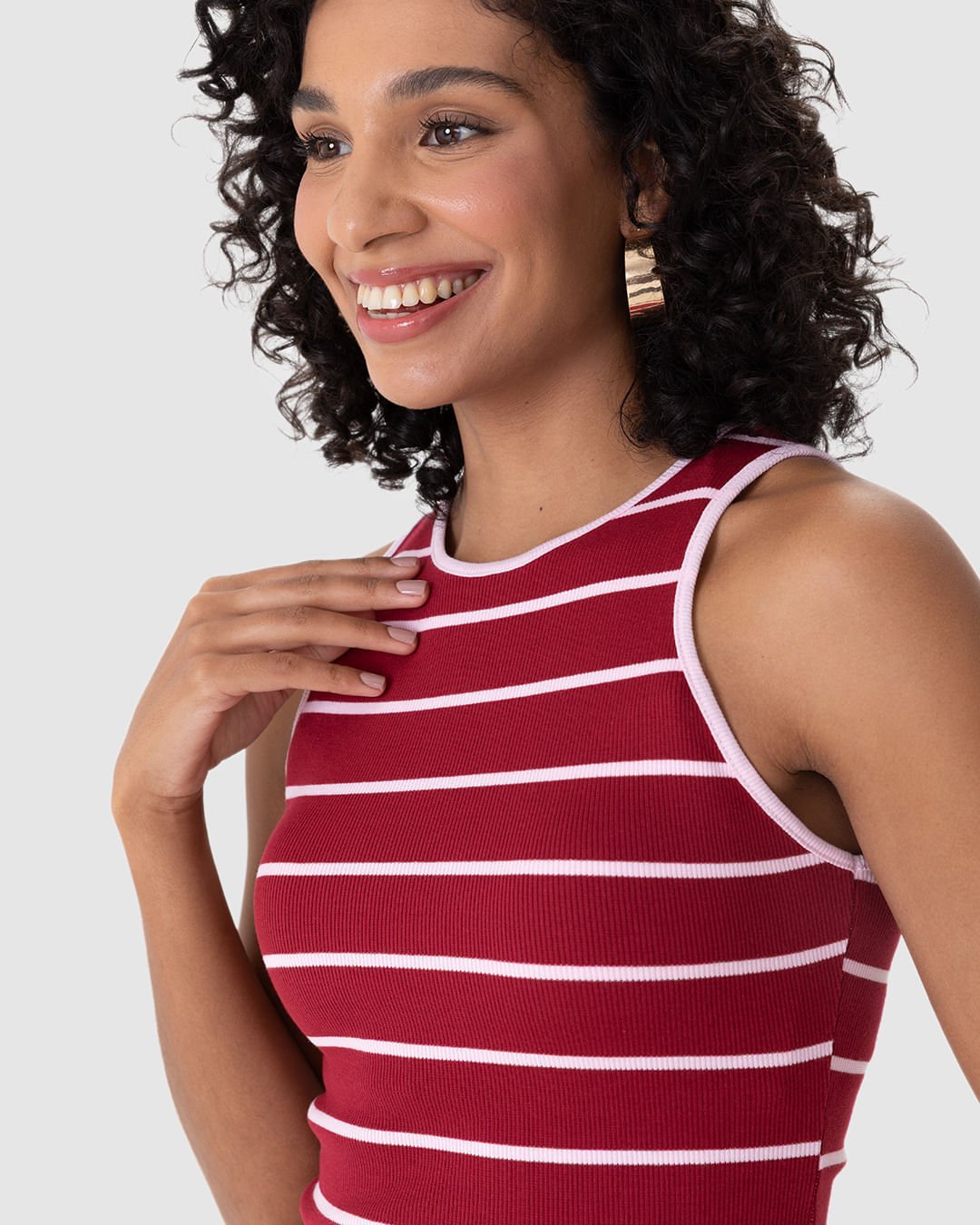 Regata Justa Feminina Listrada Em Ribana - Imagem 13