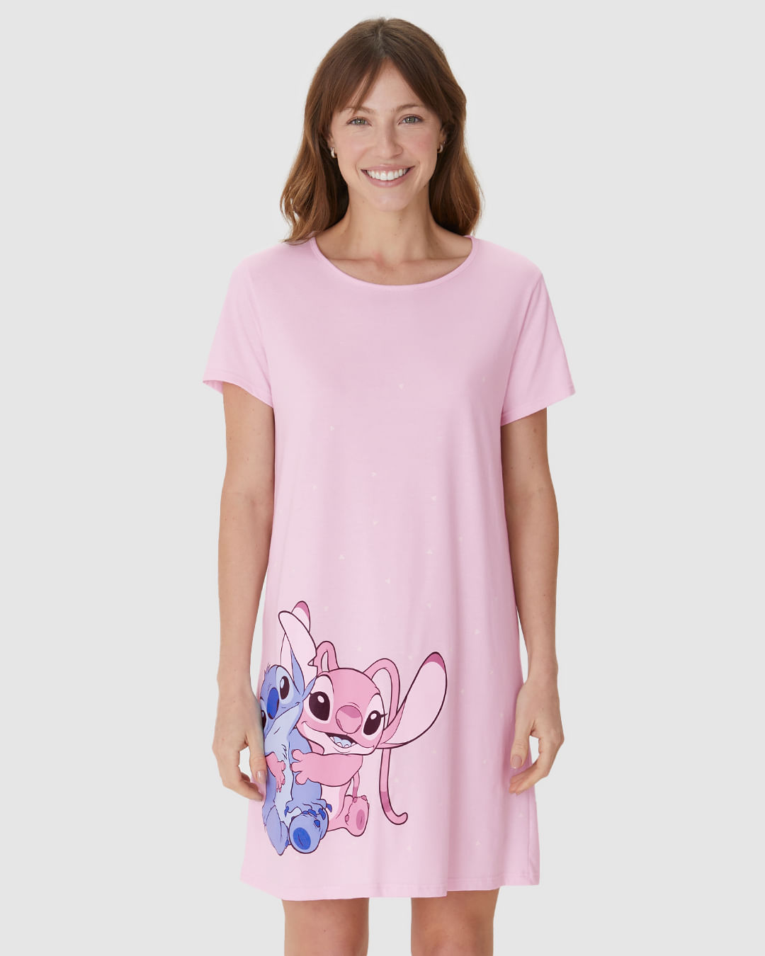 Camisola Feminina Estampa Stitch Disney Em Algodão - Imagem 19