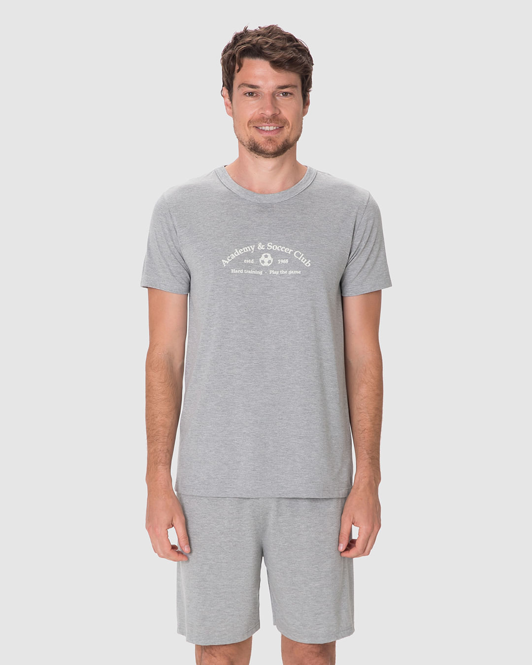 Pijama Curto Masculino Academy & Soccer Club Em Viscose Stretch - Imagem 14