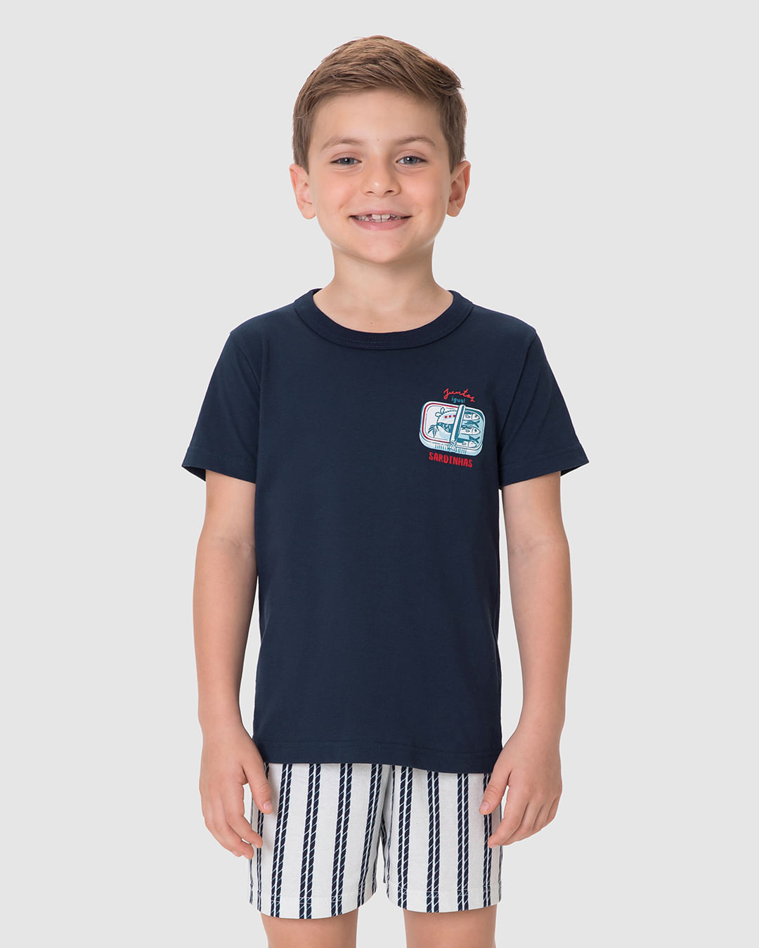 Pijama Infantil Menino Estampa Sardinhas Em Algodão Malwee Kids - Imagem 24