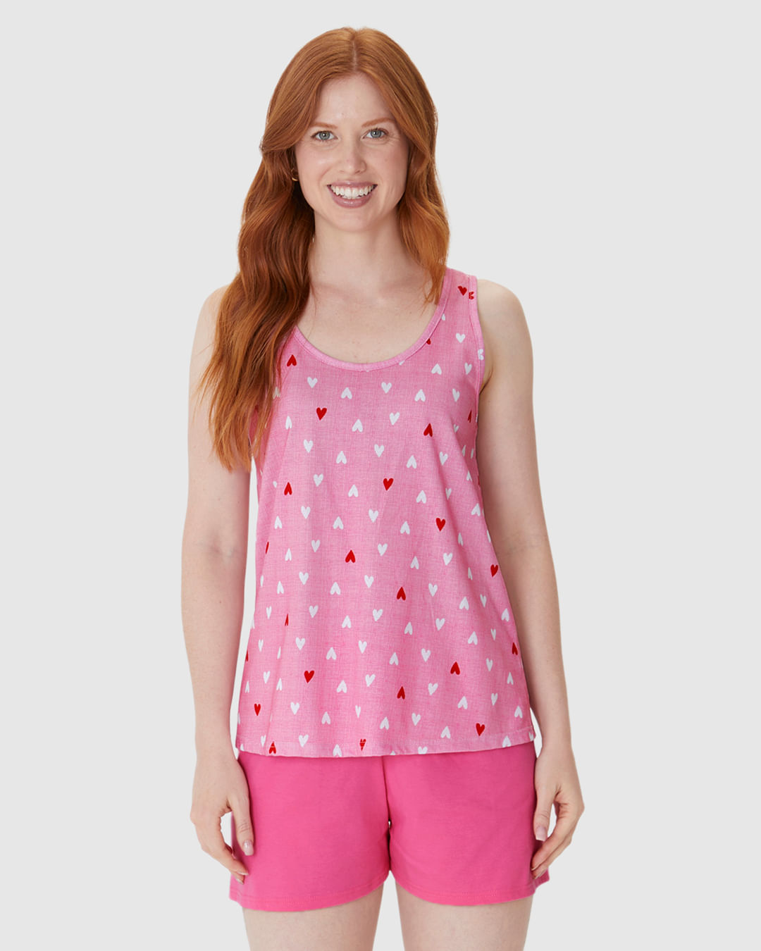 Pijama Curto Feminino Regata Estampa Digital Em Algodão - Imagem 9