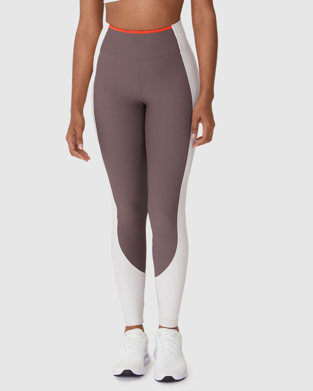 Calça Legging Esportiva Bicolor Em Malha Canelada Malwee Active - Imagem 9