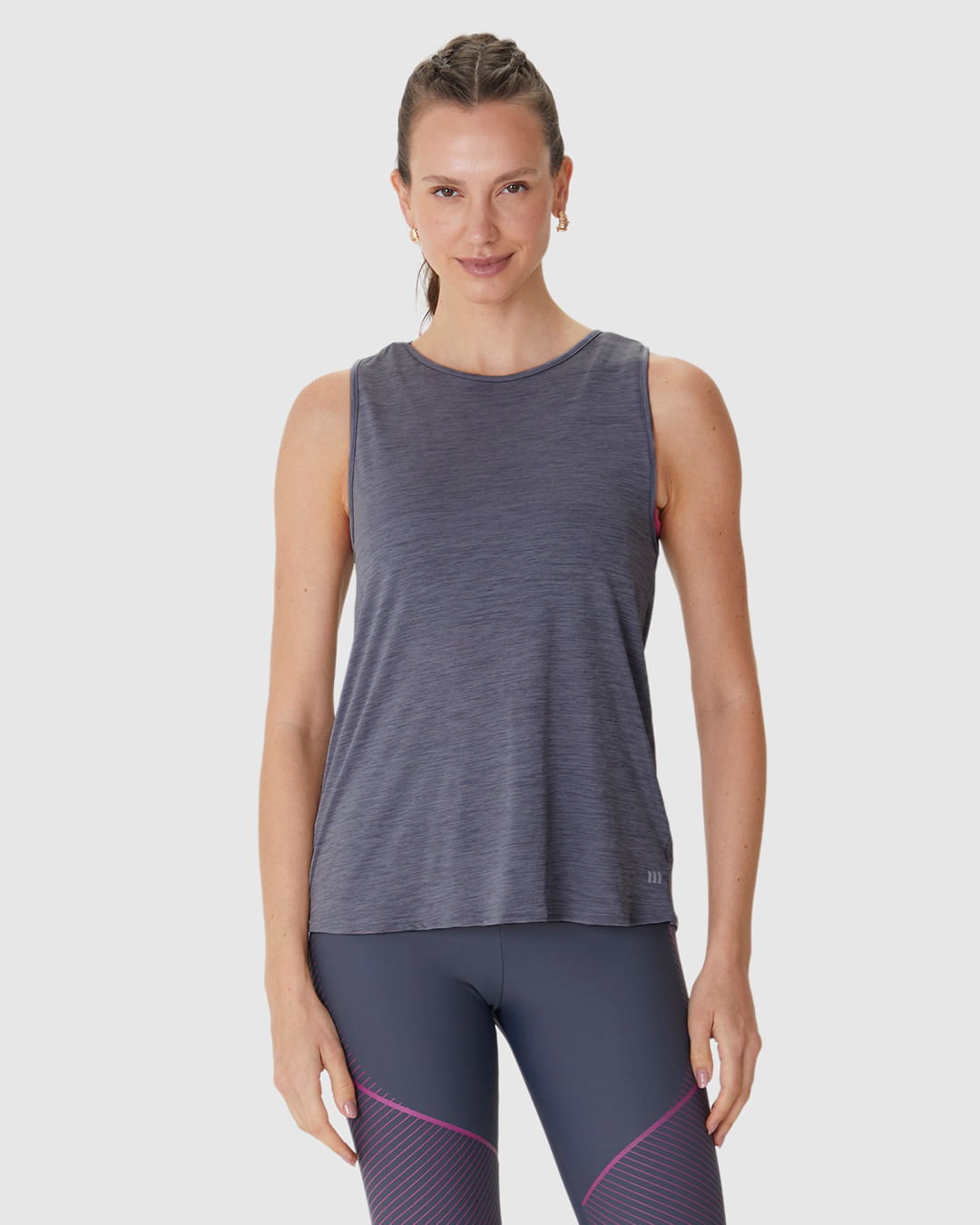 Regata Esportiva Feminina Costas Transpassada Em Malha Rajada Dry Malwee Active - Imagem 14