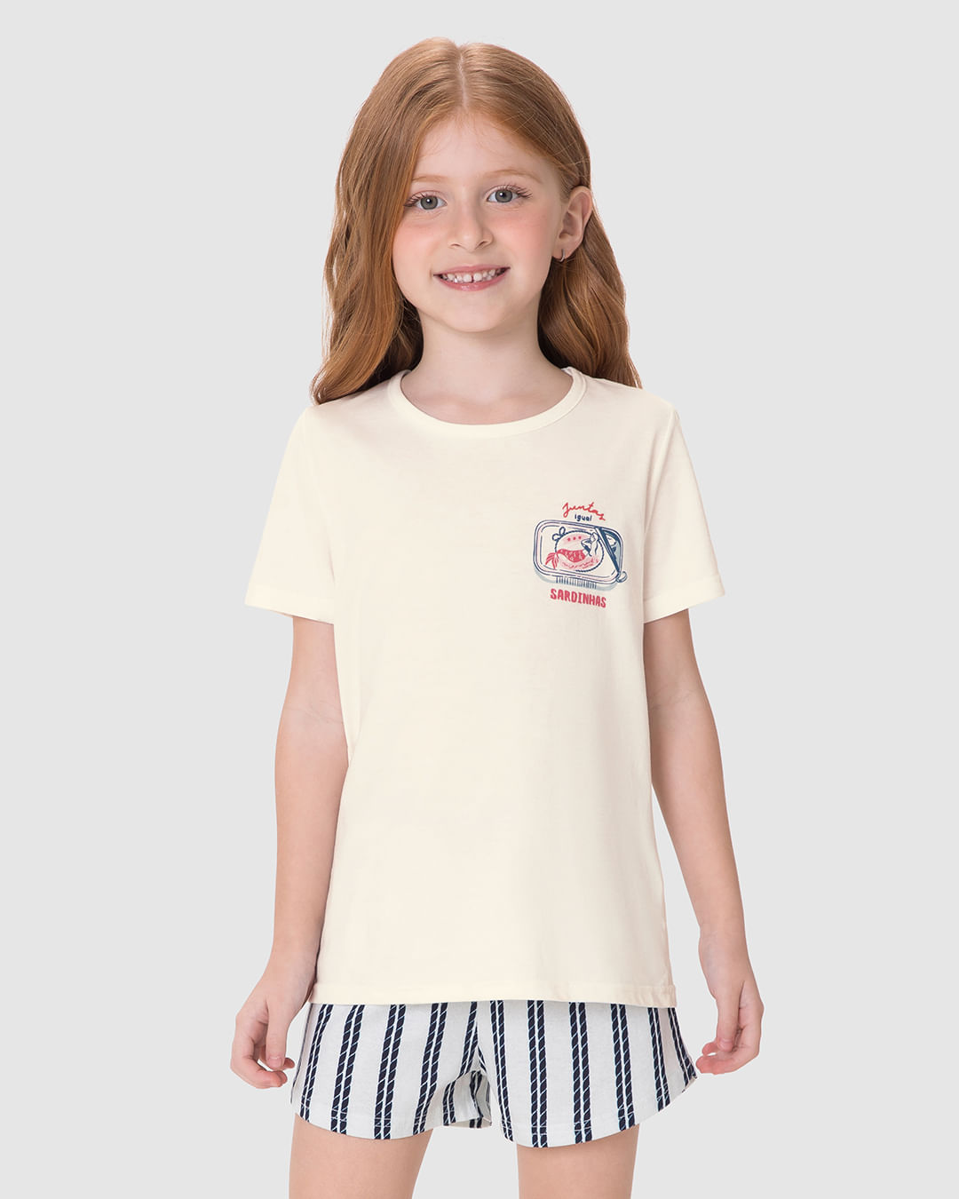 Pijama Infantil Menina Estampa Sardinhas Em Algodão Malwee Kids - Imagem 19