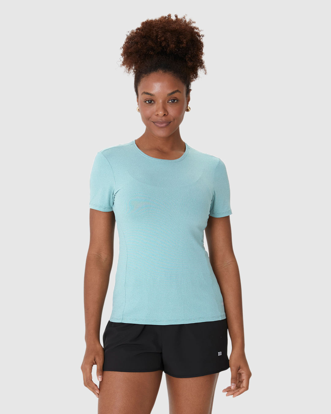 Blusa Esportiva Feminina Slim Gola Redonda E Manga Curta Em Malha Rajada Dry Malwee Active - Imagem 9