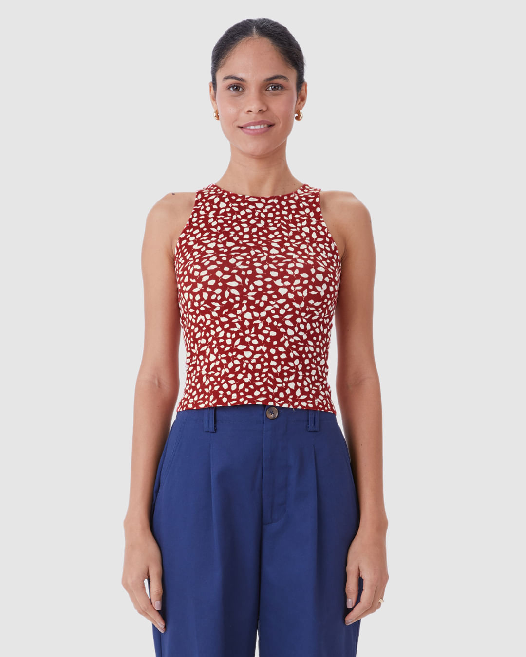 Regata Justa Feminina Estampada Em Algodão - Imagem 14