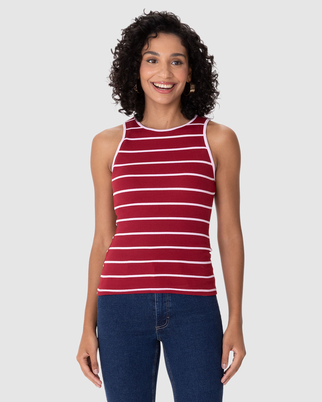 Regata Justa Feminina Listrada Em Ribana - Imagem 19