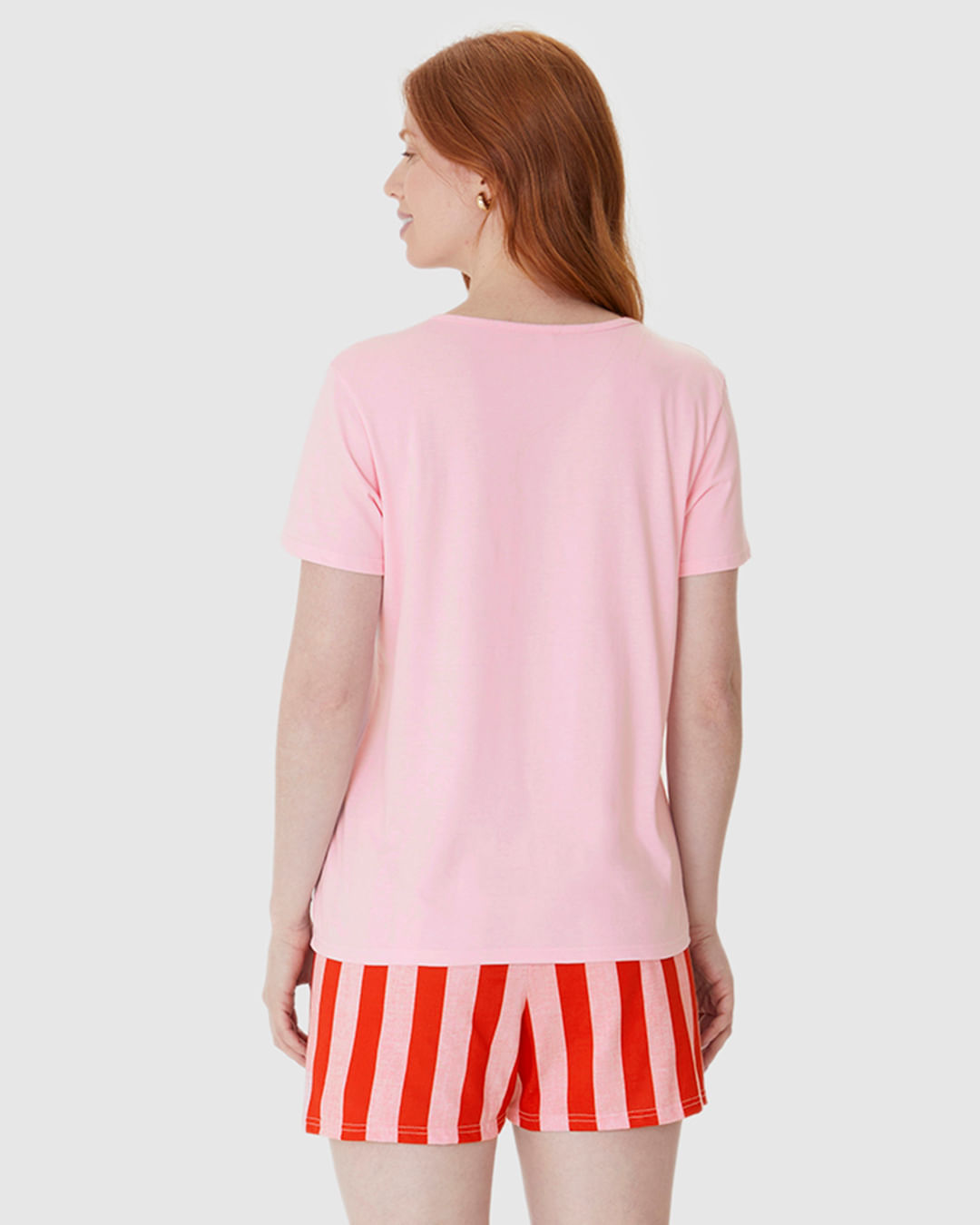 Pijama Curto Feminino Shorts Estampado Em Algodão - Imagem 17