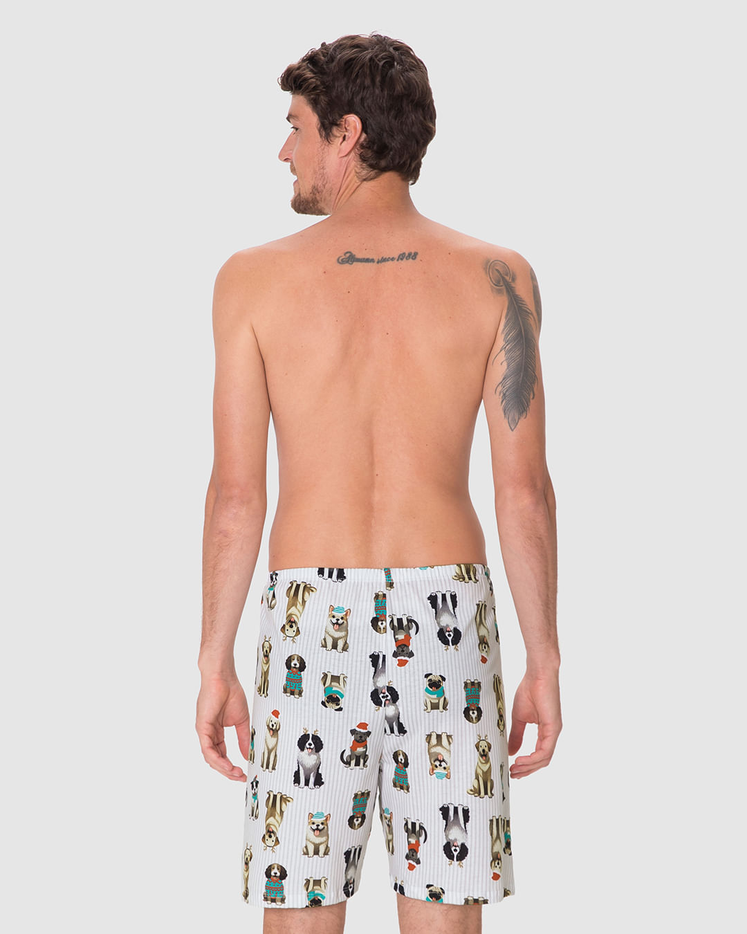 Shorts Masculino De Pijama Estampado Em Algodão - Imagem 25