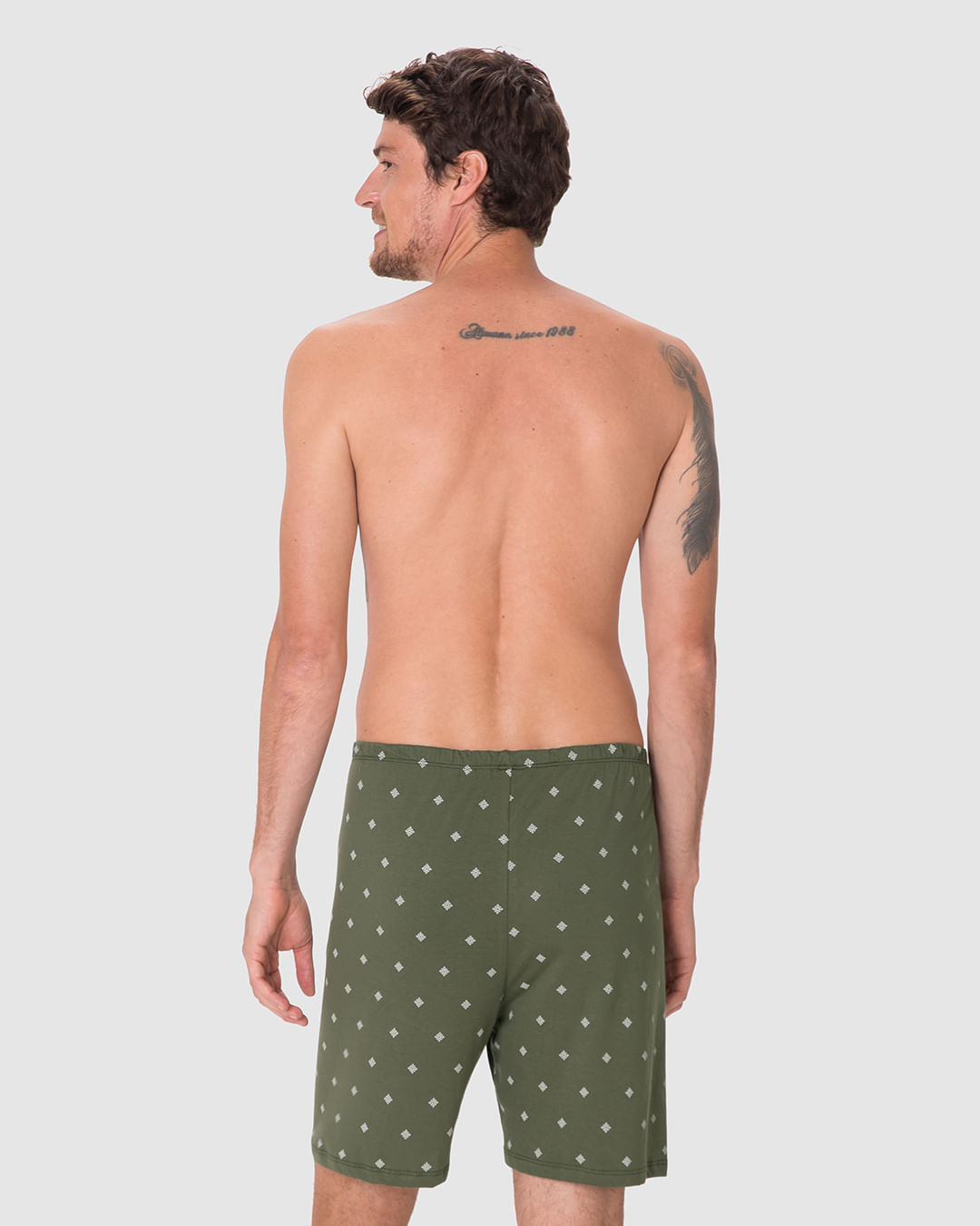 Shorts Masculino De Pijama Estampado Em Algodão - Imagem 25