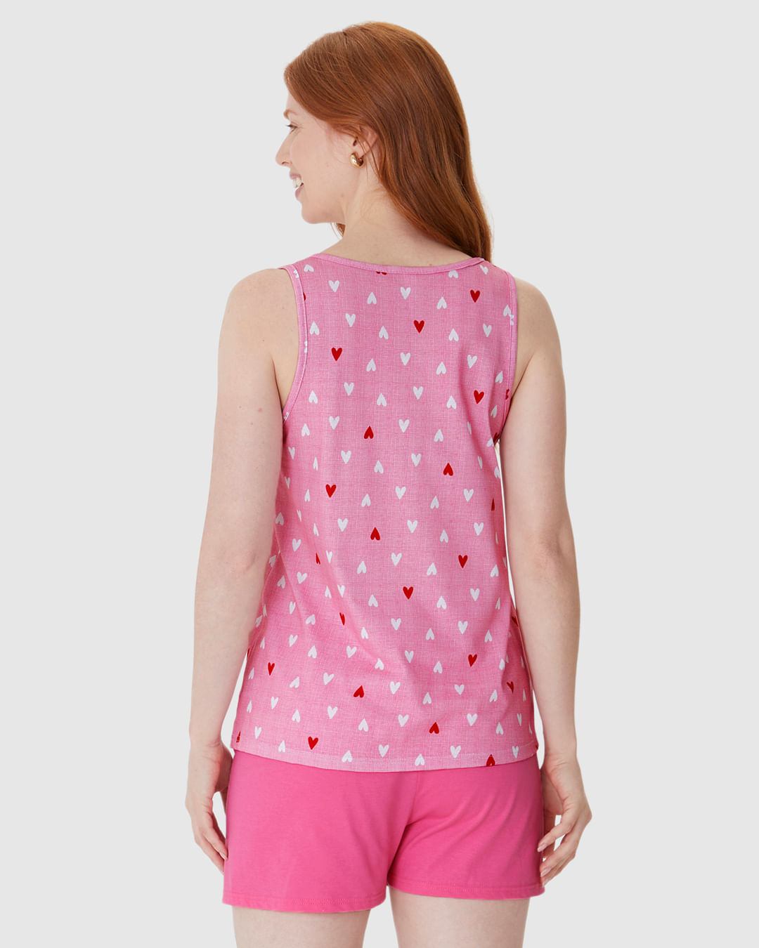 Pijama Curto Feminino Regata Estampa Digital Em Algodão - Imagem 15