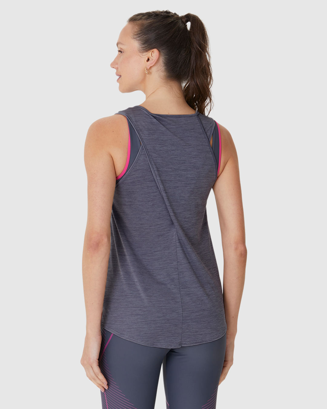 Regata Esportiva Feminina Costas Transpassada Em Malha Rajada Dry Malwee Active - Imagem 10