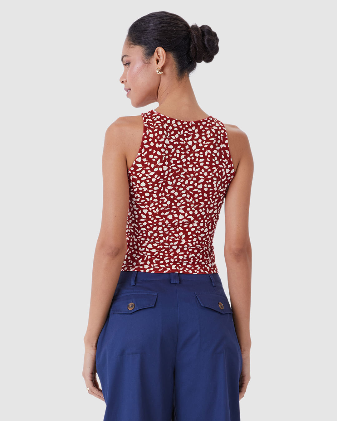 Regata Justa Feminina Estampada Em Algodão - Imagem 5