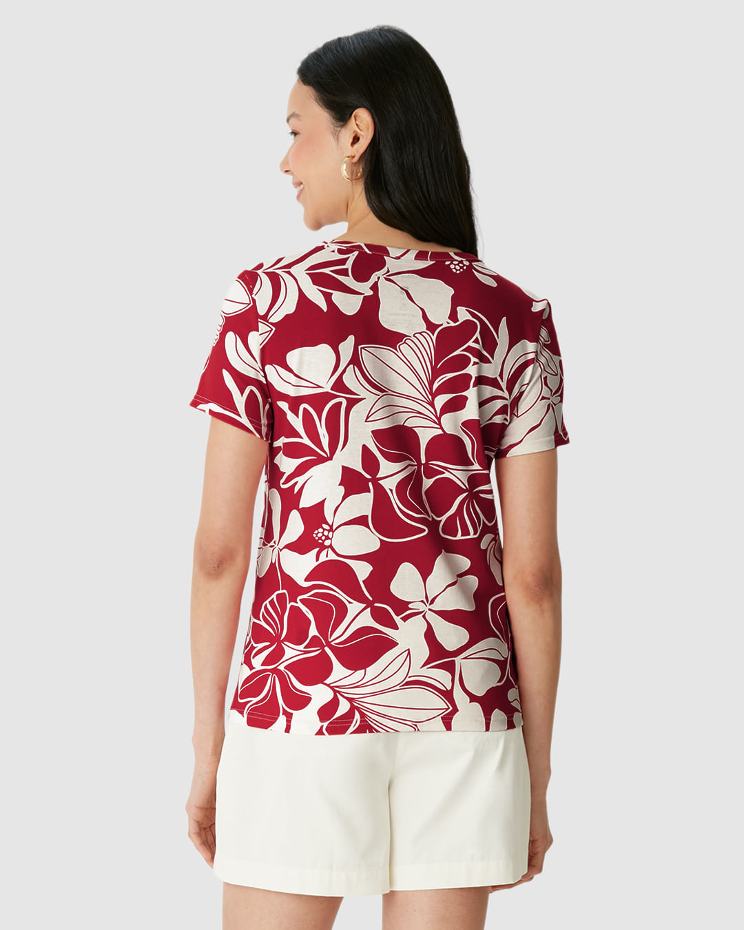 Blusa Feminina Decote Redondo Estampada Em Algodão - Imagem 25