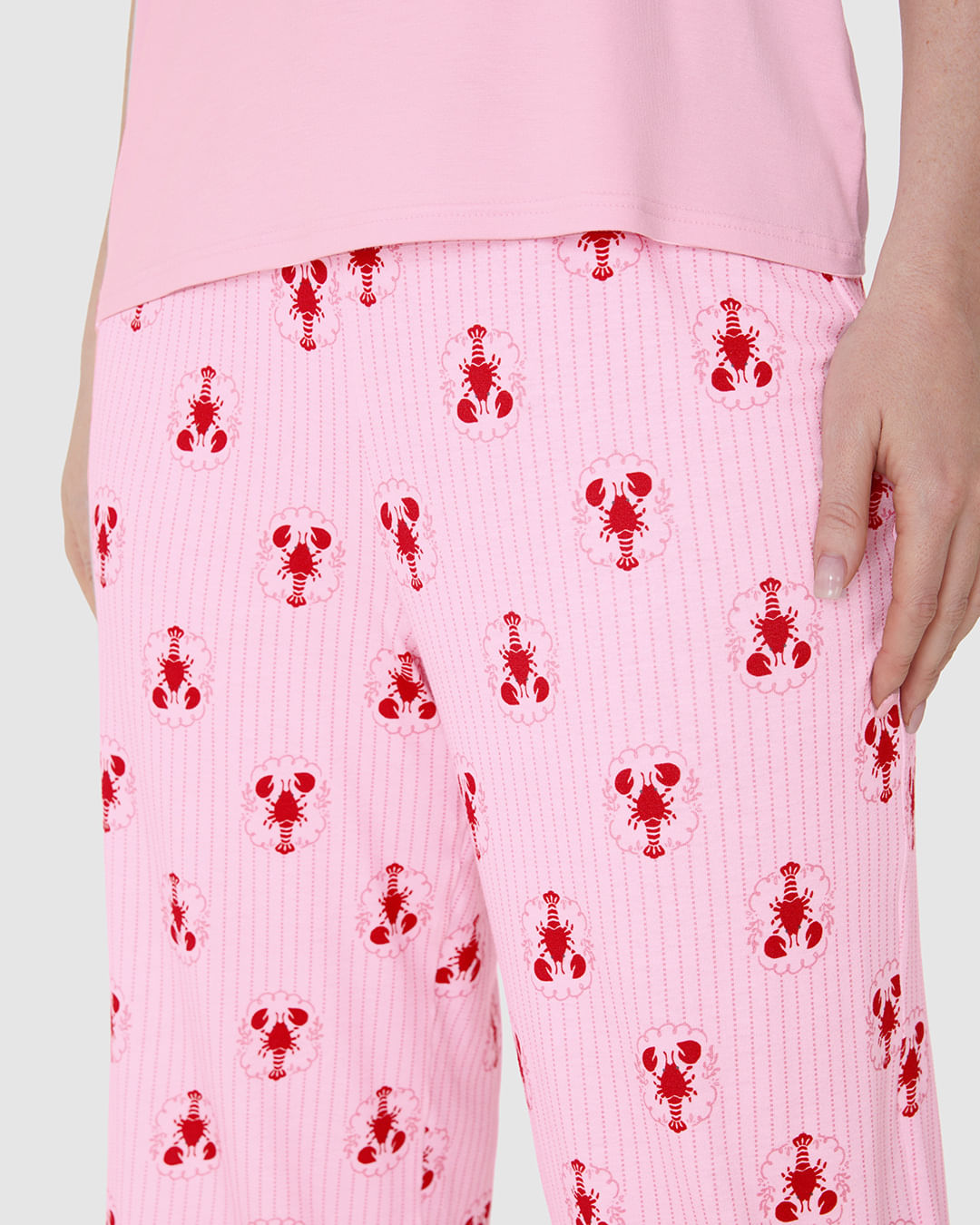 Pijama Longo Feminino Calça Capri Estampada Em Viscose Stretch - Imagem 24