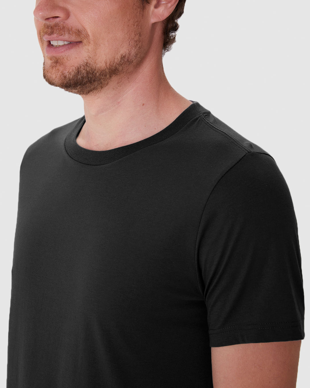 Camiseta Básica Masculina Slim Eiqueta Estampada Em Algodão Pima - Imagem 23