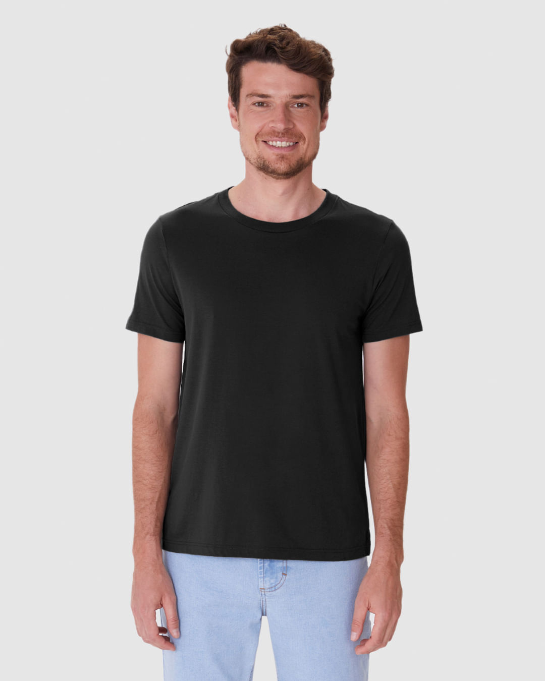 Camiseta Básica Masculina Slim Eiqueta Estampada Em Algodão Pima - Imagem 19