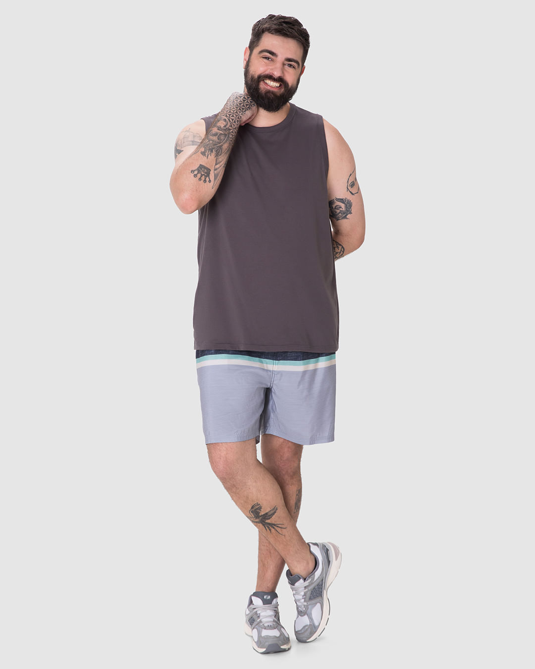 Shorts Masculino Plus Size Cós com Cadarço Funcional em Tafetá