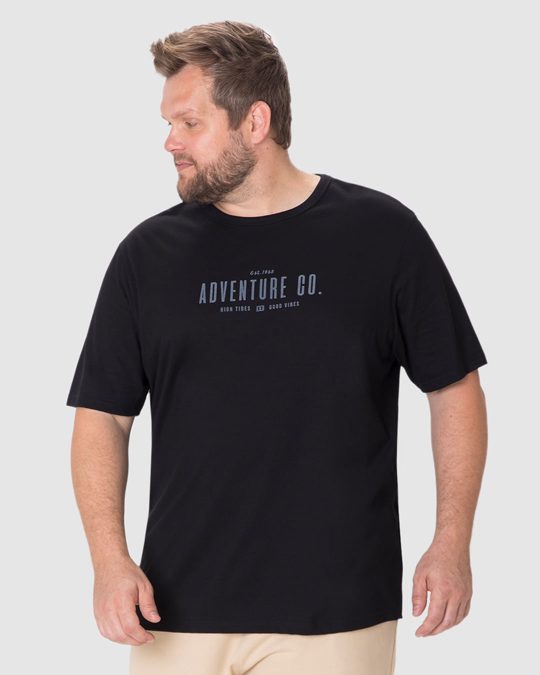 Camiseta Masculina Plus Size Estampa Frontal Carro Em Algodão