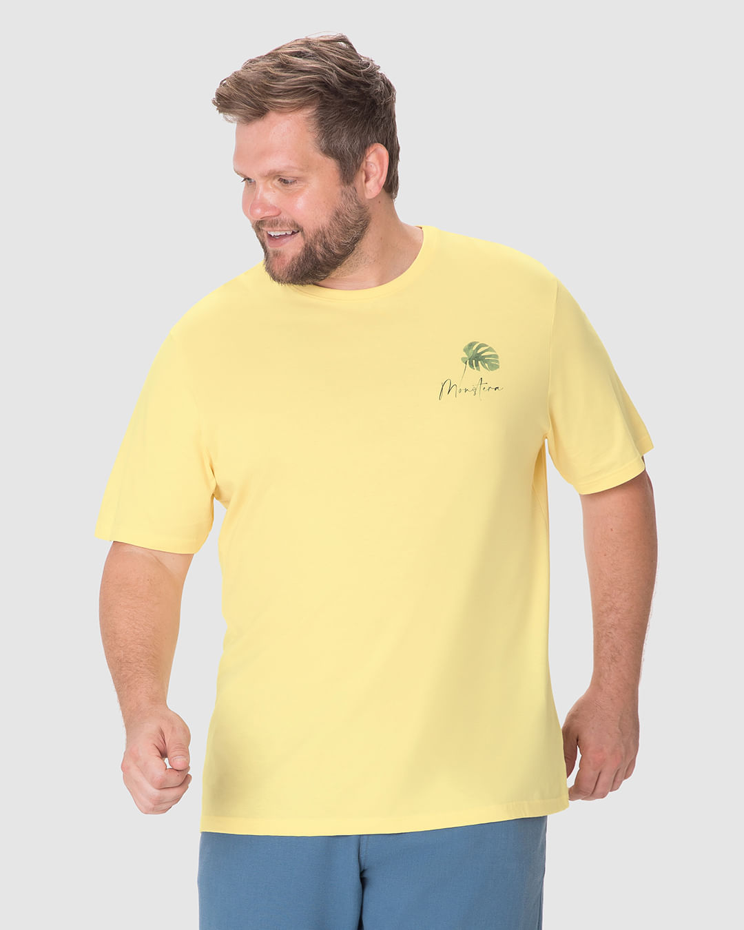 Camiseta Masculina Plus Size Regular Estampa Frente E Costas Em Algodão - Imagem 6