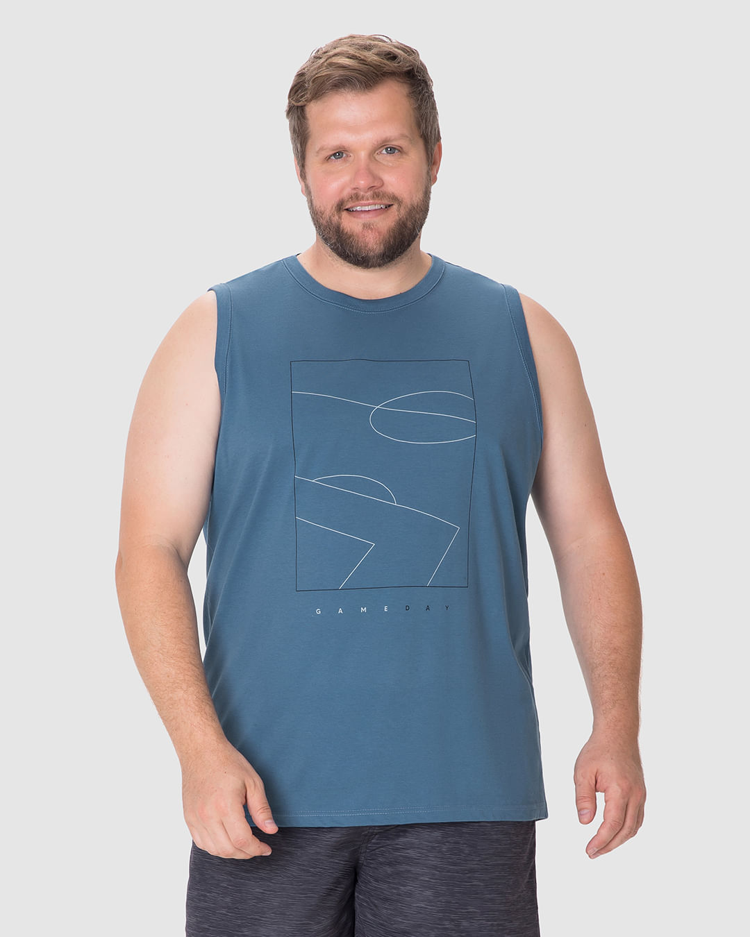 Regata Masculina Plus Size Estampa Game Day Em Algodão - Imagem 11