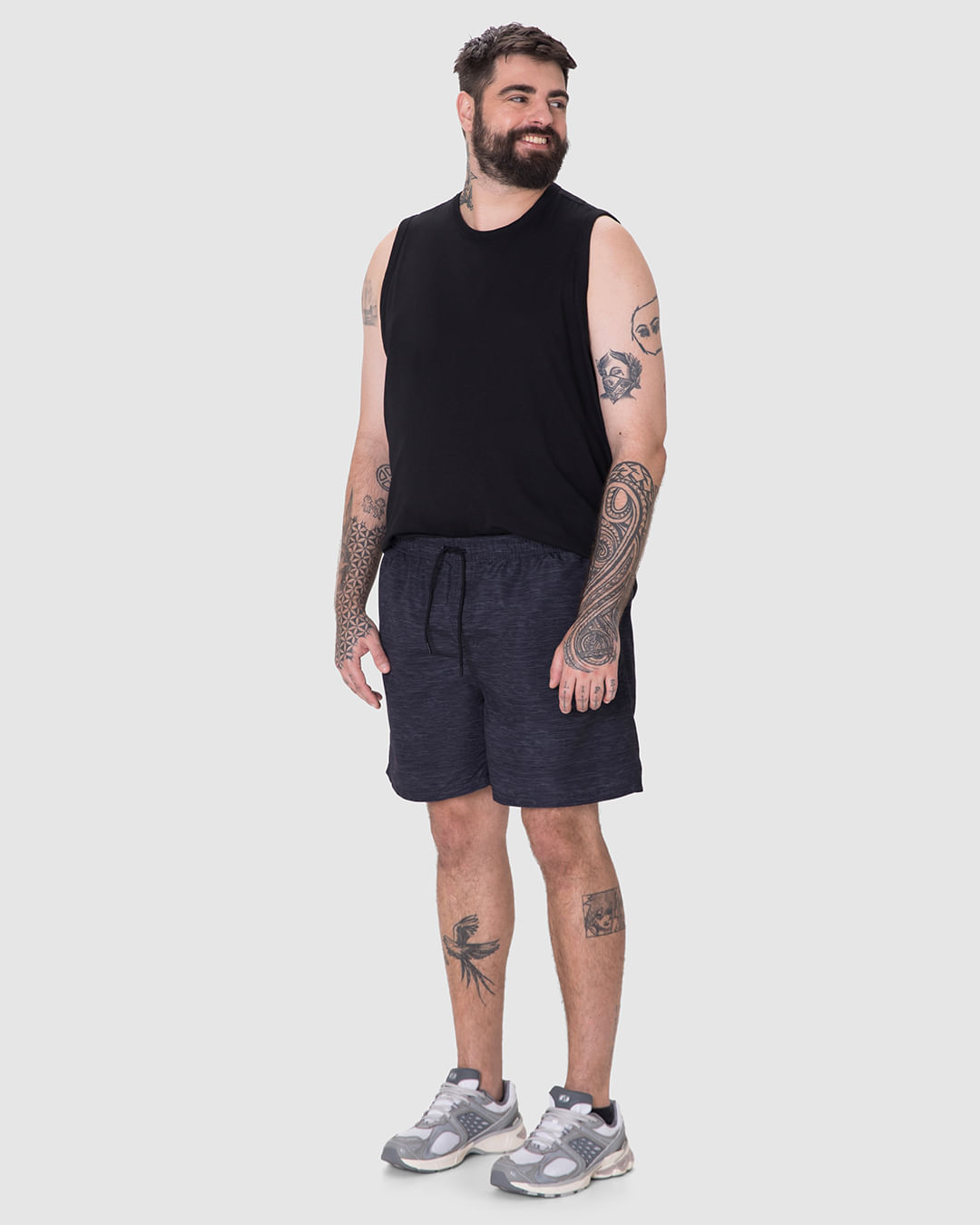 Shorts Masculino Plus Size Cós Com Cadarço Funcional Em Tafetá - Imagem 17