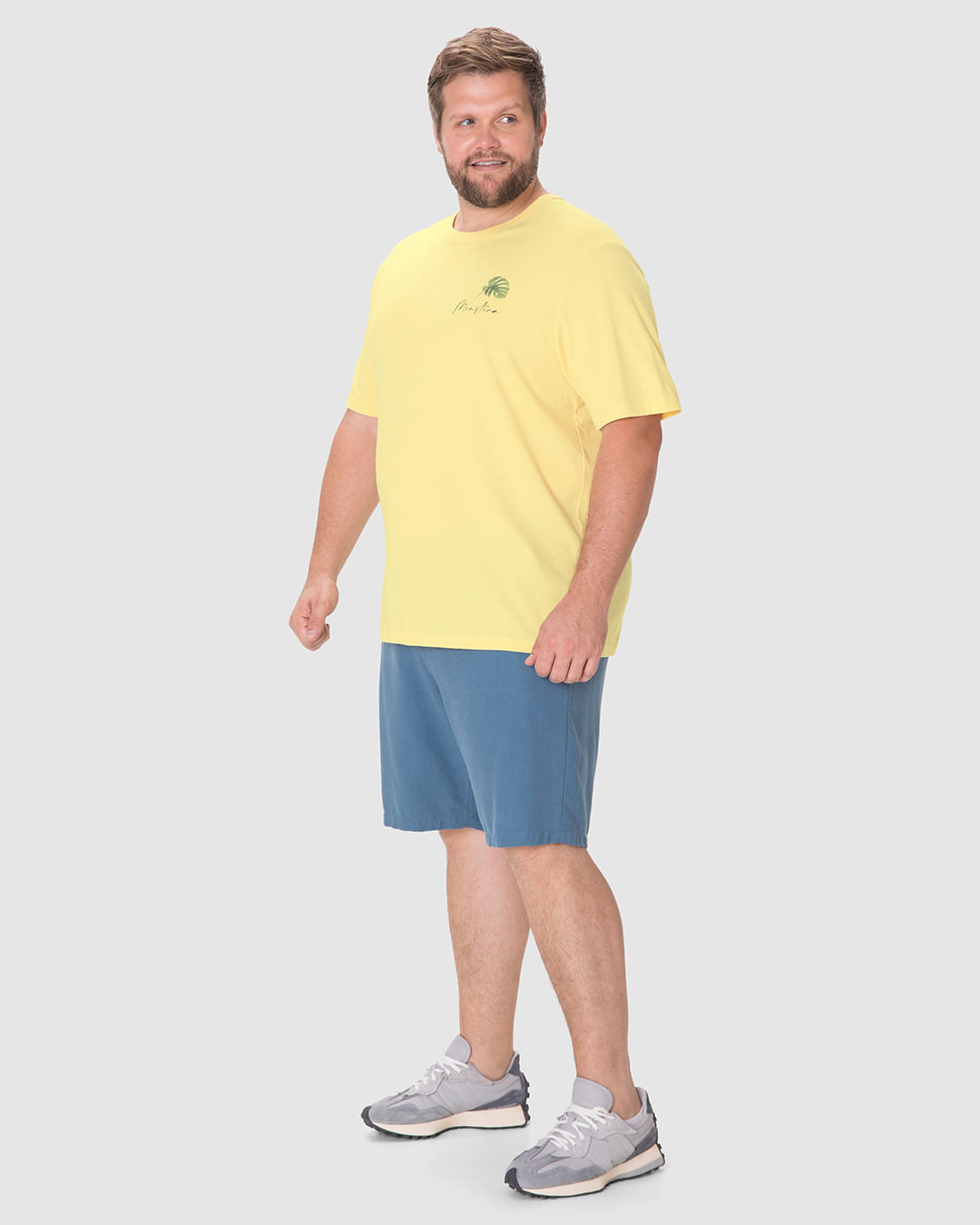 Camiseta Masculina Plus Size Regular Estampa Frente E Costas Em Algodão - Imagem 7