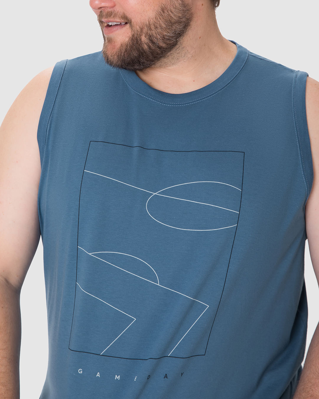 Regata Masculina Plus Size Estampa Game Day Em Algodão - Imagem 13
