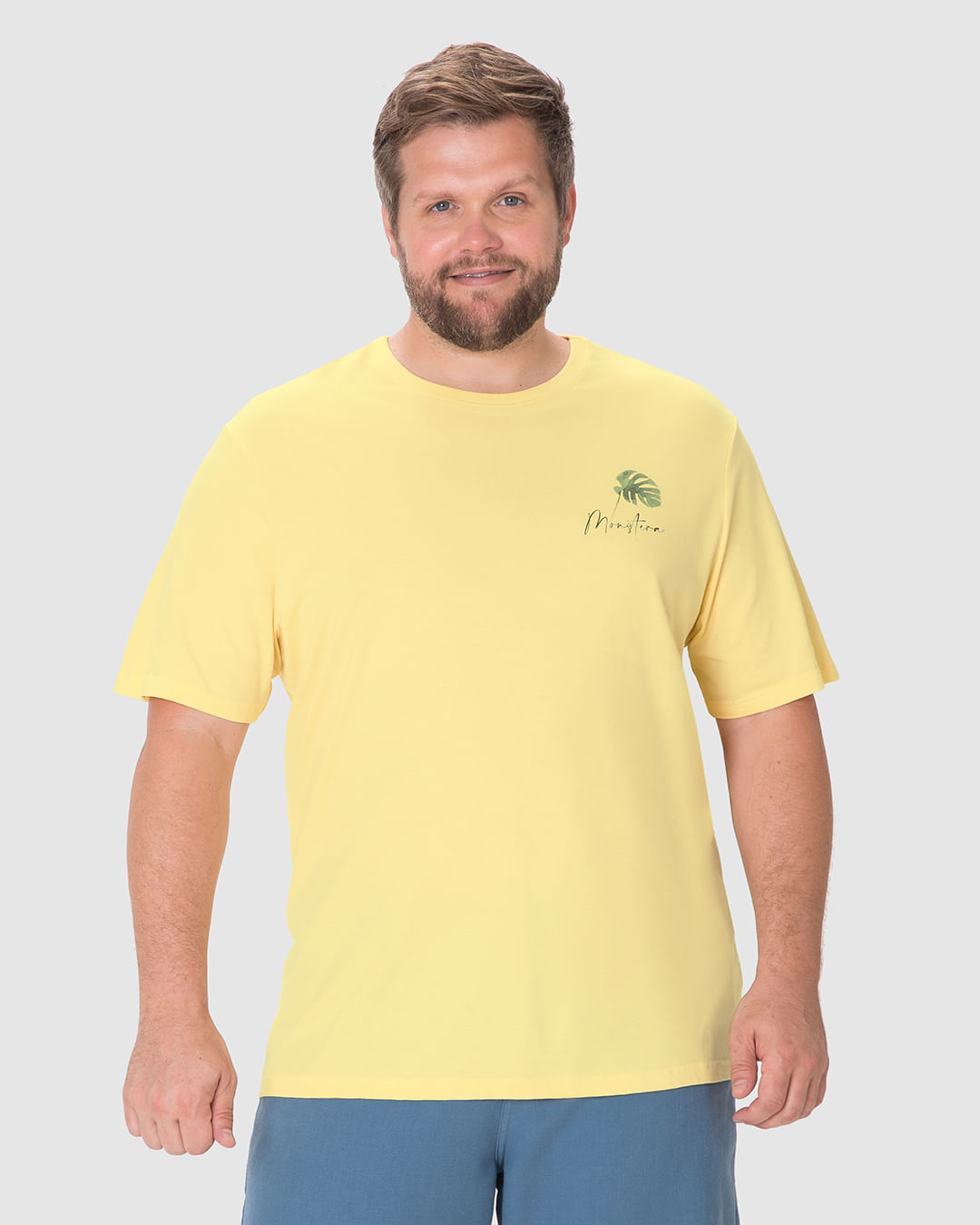Camiseta Masculina Plus Size Regular Estampa Frente E Costas Em Algodão - Imagem 14