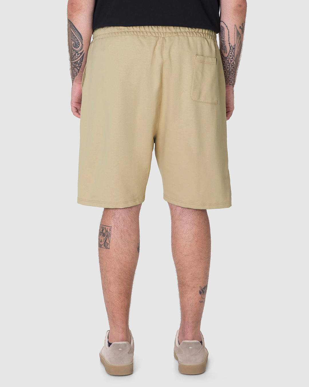 Bermuda Masculina Plus Size Cadarço E Bolso Funcional Em Moletom Sarjado - Imagem 15