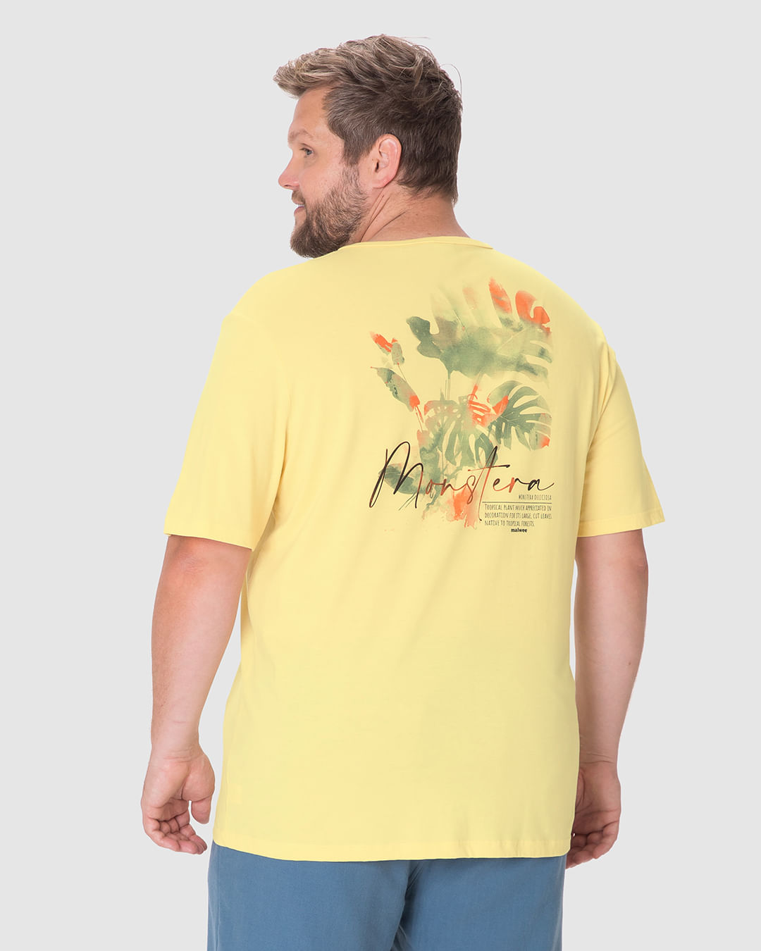 Camiseta Masculina Plus Size Regular Estampa Frente E Costas Em Algodão - Imagem 15