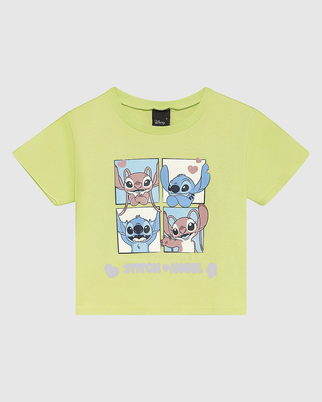 Blusa Infantil Menina Box Estampa Foil Stitch & Angel Disney Malwee Kids