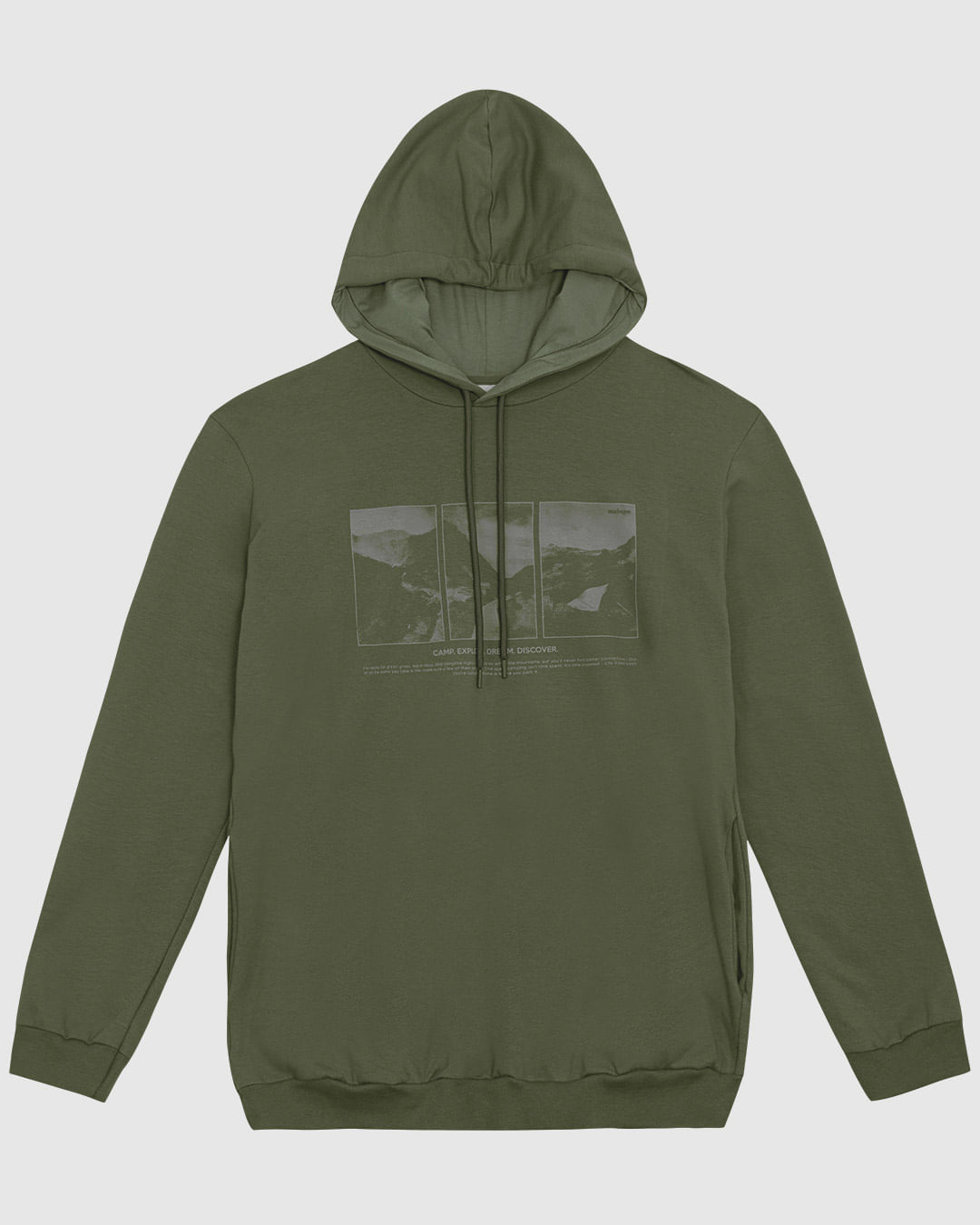 Blusão Masculino Plus Size Capuz E Estampa Frontal Em Moletom Flanelado
