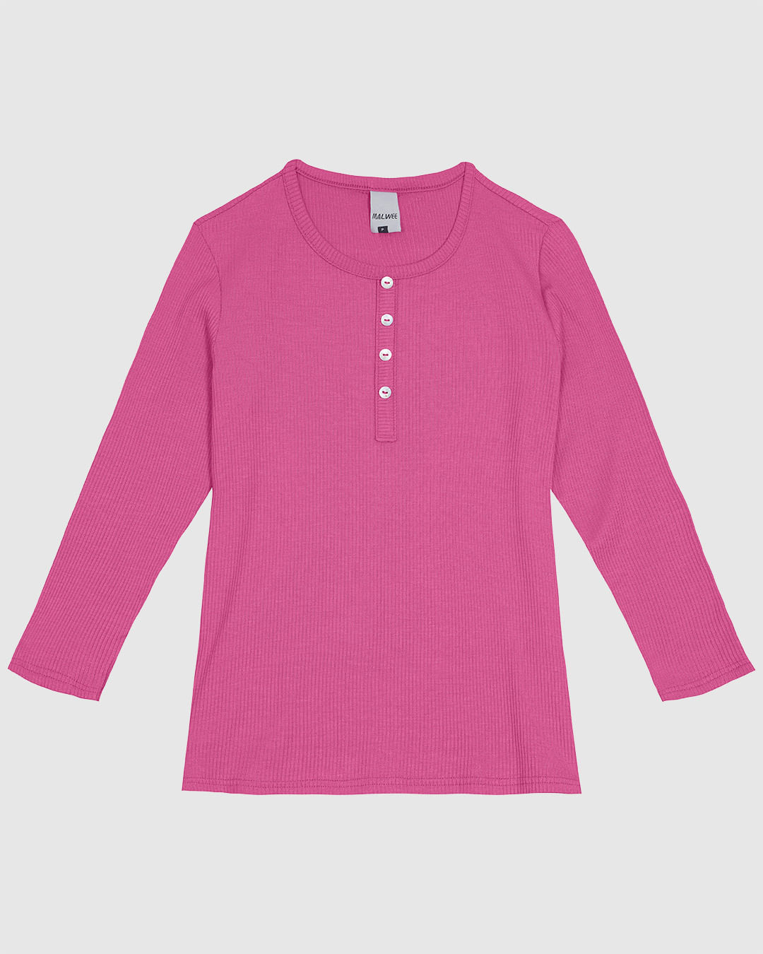 Blusa Feminina Botões Frontais Manga 3/4 Em Malha Viscose Canelada - Imagem 3