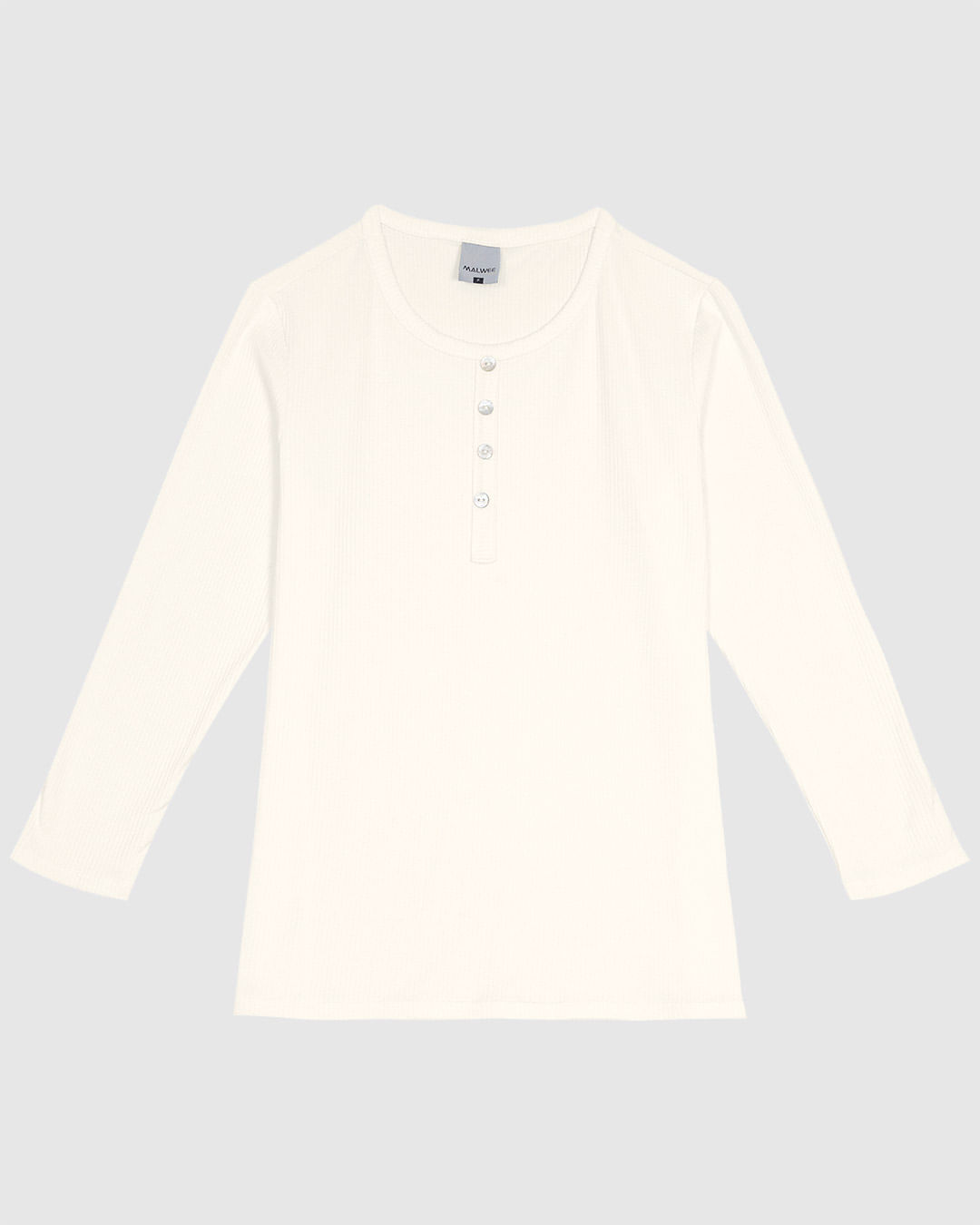 Blusa Feminina Botões Frontais Manga 3/4 Em Malha Viscose Canelada - Imagem 3