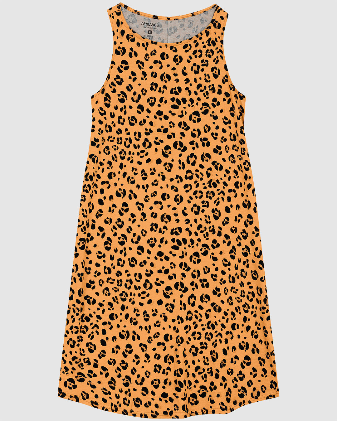 Vestido Feminino Regata Estampado Em Algodão - Marrom - P
