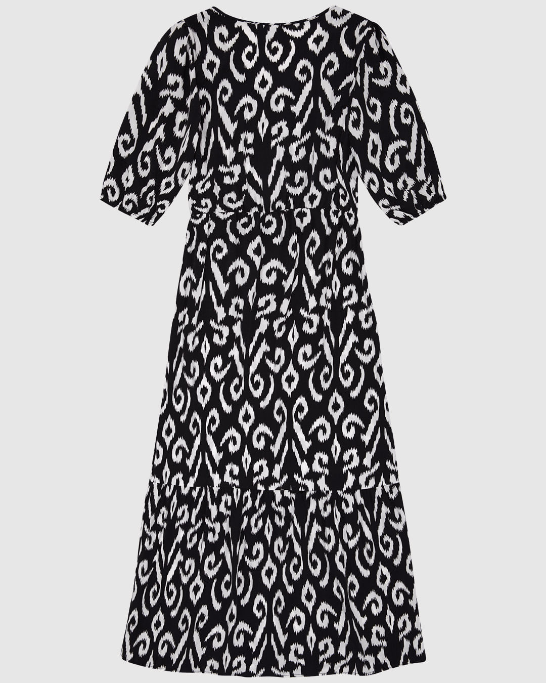 Vestido Midi Feminino Marias Estampa Animal Print Manga 3/4 Em Viscose - Imagem 2