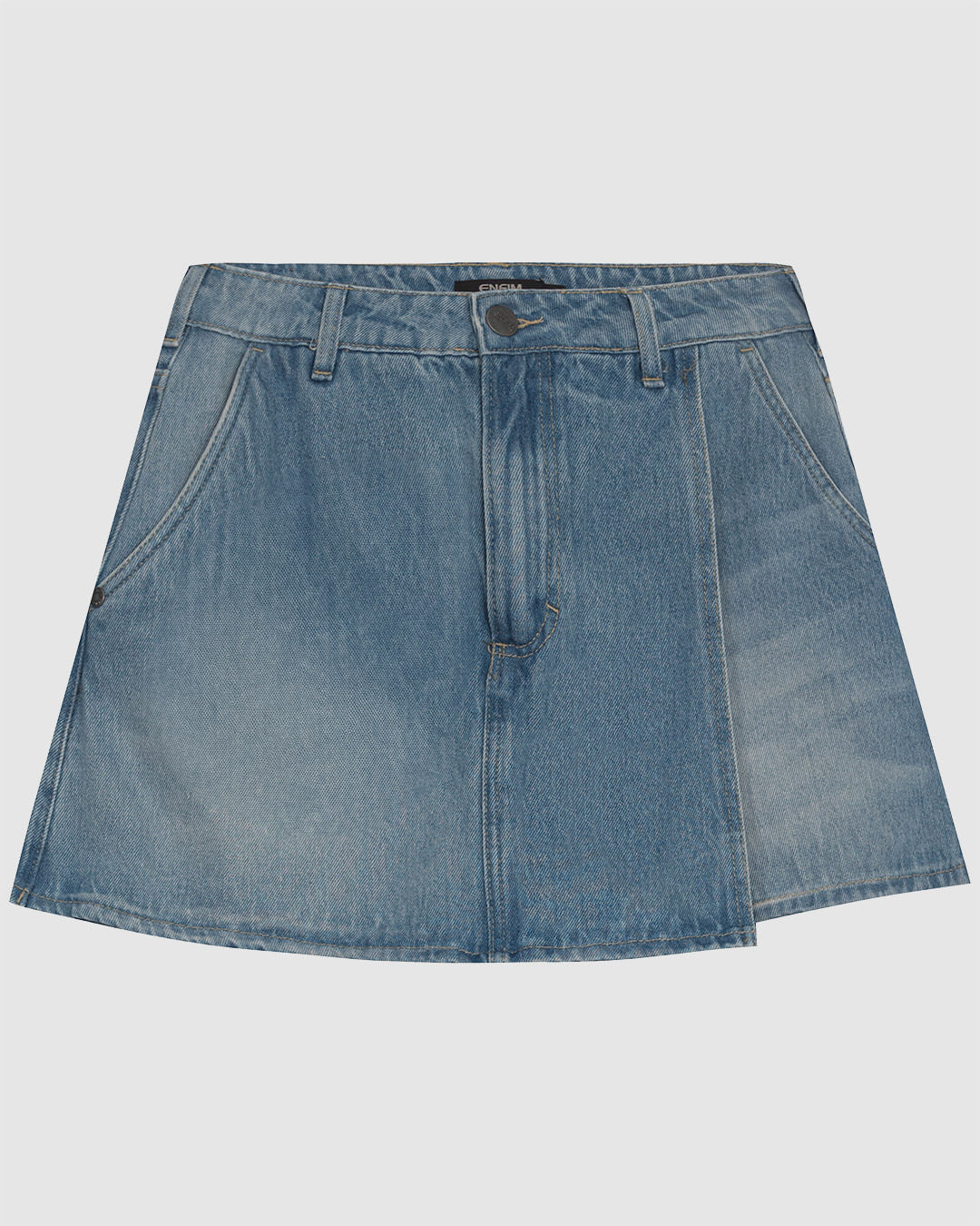 Shorts Saia Feminino Evasê Cintura Alta Jeans 100% Algodão - ENFIM - Imagem 20