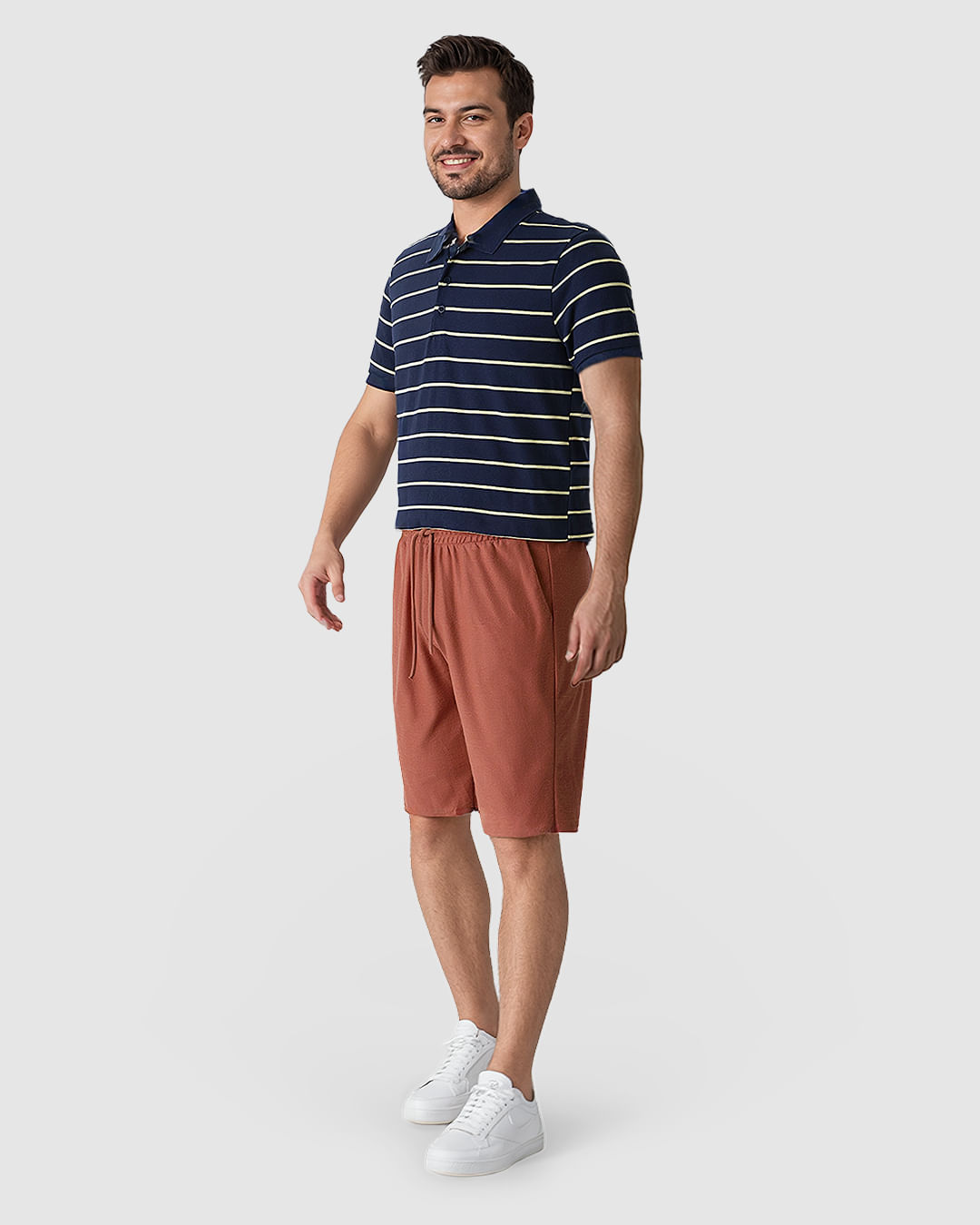 Bermuda Masculina Bolso Faca E Costas Em Moletinho Texturizado - Imagem 5