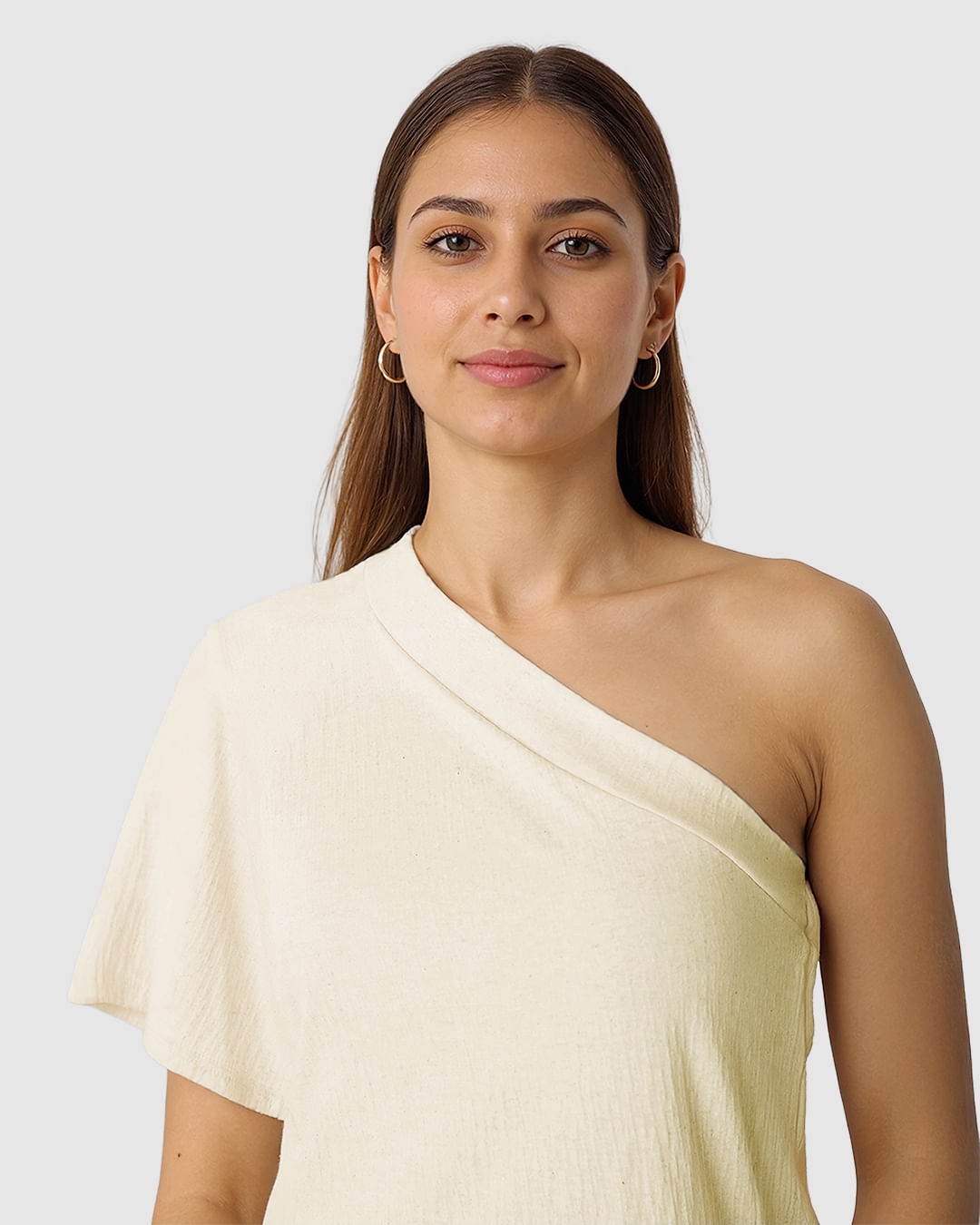 Blusa Feminina Decote Ombro Só Em Tecido Linho Texturizado - Imagem 6