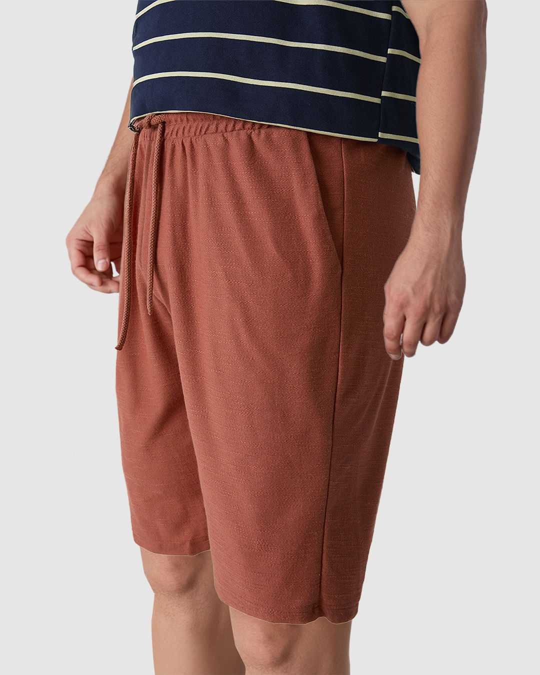 Bermuda Masculina Bolso Faca E Costas Em Moletinho Texturizado - Imagem 10